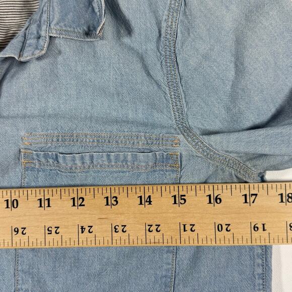 Madewell Women’s Chambray Denim Button Down Shirt Blue 100% Cotton Small - Picture 7 of 8